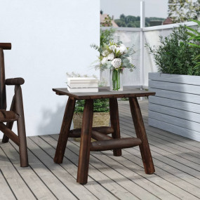 Side Table Burned wood Solid spruce wood Small Durable