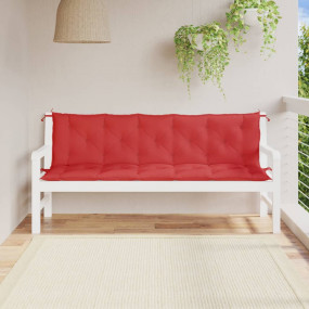 Garden Bench Cushion Set of 2 Red Oxford fabric (100% p...