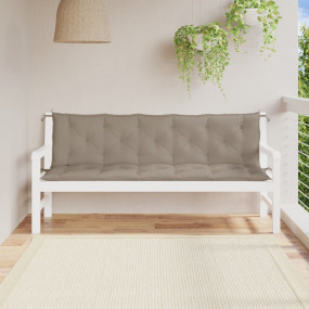 Garden Bench Cushion Set of 2 Taupe Oxford fabric (100%...