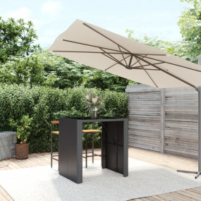 Bar Table With Glass Top Black