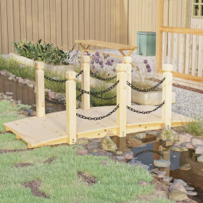 Garden Bridge Brown Solid spruce wood 59.1 x 26.4 x 22....