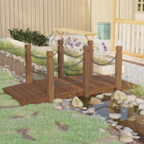 Garden Bridge Burned Wood Solid spruce wood 59.1 x 26.4...