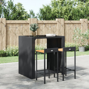 Bar Stool Set of 2 Black