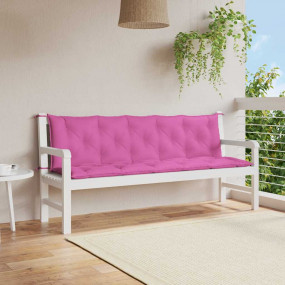 Garden Bench Cushion Set of 2 Pink Oxford Fabric (100% ...