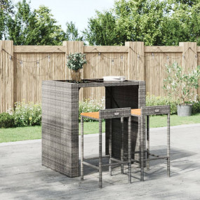 Bar Stool Set of 2 Grey