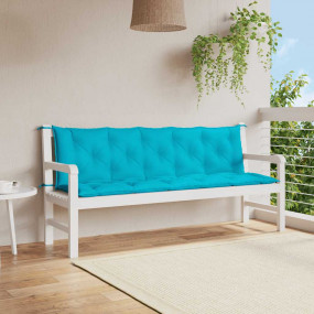 Garden Bench Cushion Set of 2 Turquoise