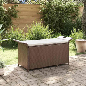 Garden Bench Brown Polyethylene Rattan 45.7 x 18.1 x 22...
