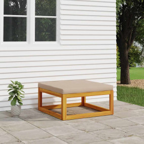 Garden Footrest Taupe Solid acacia wood, 100% polyester...