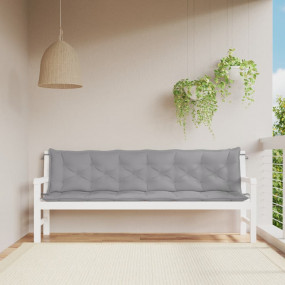 Garden Bench Cushion Set of 2 Grey Oxford fabric (100% ...
