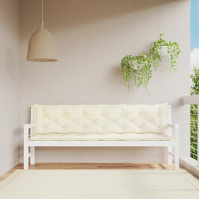 Garden Bench Cushion Set of 2 Cream White