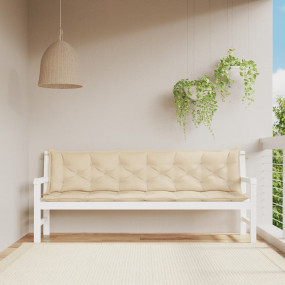 Garden Bench Cushion Set of 2 Beige Oxford fabric (100%...