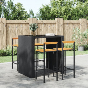 Bar Stool Set of 4 Black