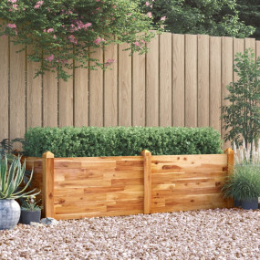 Garden Raised Bed Natural wood Solid acacia wood Large ...
