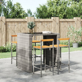 Bar Stool Set of 4 Grey