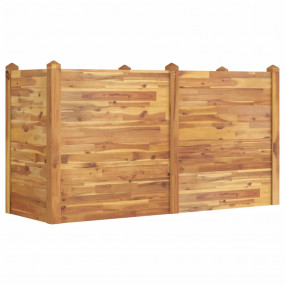 Garden Raised Bed Brown Solid Acacia Wood Large Stackab...