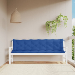 Garden Bench Cushion Set of 2 Blue Oxford fabric (100% ...