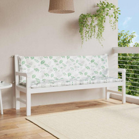 Garden Bench Cushion Set of 2 Leaf Pattern 100% Polyest...