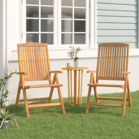 Reclining Garden Chair Set of 2 Teak Brown