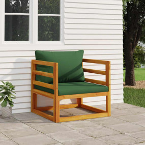 Garden Chair Acacia wood with green cushions