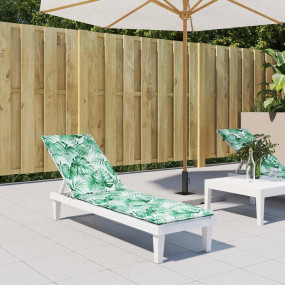 Deck Chair Cushion Leaf Pattern Oxford Fabric 70.9 x 19...