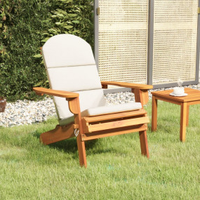 Garden Chair Cream white, Natural wood