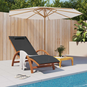 Sun Lounger Grey Textilene Standard Foldable Sun Lounge...