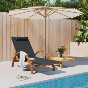 Sun Lounger Grey Textilene, solid poplar wood Standard
