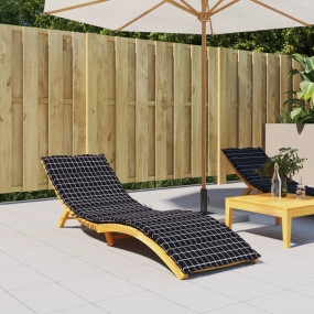 Sun Lounger Cushion Black Check Pattern