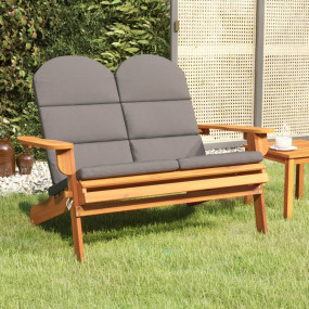 Garden Bench Brown and dark grey Solid Acacia wood and ...