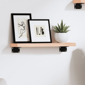 Wall Shelf Medium Brown Solid oak wood 15.7 in Wall mou...
