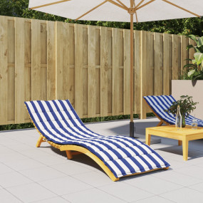 Sun Lounger Cushion Blue and White Oxford fabric (100% ...