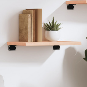Wall Shelf Medium Brown Solid Oak Wood 15.7 x 11.8 in W...