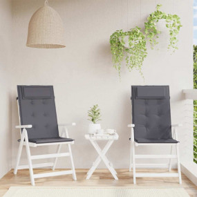 Highback Chair Cushion Set of 2 Anthracite