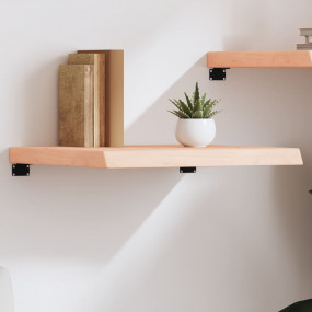 Wall Shelf Medium Brown Solid Oak Wood Medium