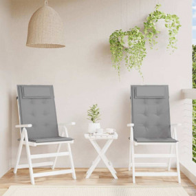 Highback Chair Cushion Set of 2 Grey Oxford fabric (100...
