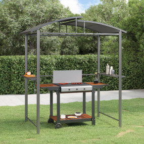 BBQ Gazebo Anthracite Steel Large Seats Many BBQ Gazebo