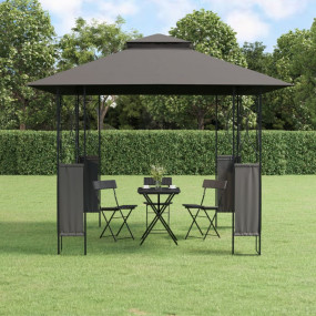 Gazebo Anthracite Steel frame with polyester fabric Lar...