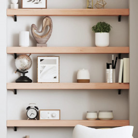 Wall Shelf Medium brown oak Solid oak 31.5 in Durable