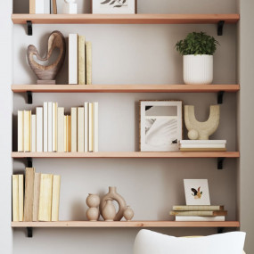 Wall Shelf Medium Brown Solid Oak Wood 31.5 x 7.9 x 0.8...