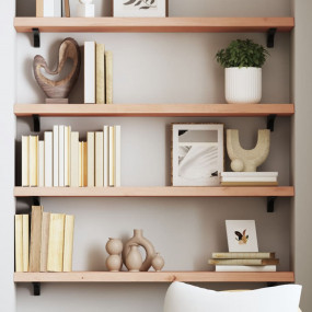 Wall Shelf Medium Brown Solid oak wood (untreated) Medi...