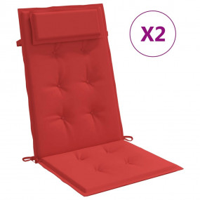 Highback Chair Cushion Set of 2 Red Oxford fabric (100%...