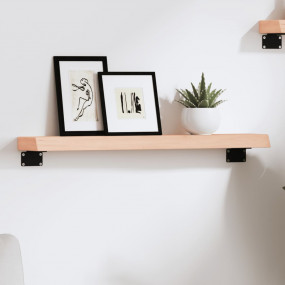 Wall Shelf Medium brown Solid oak wood 23.6 x 3.9 x 1.6...
