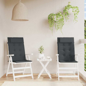Highback Chair Cushion Set of 2 Black Oxford fabric, Fo...