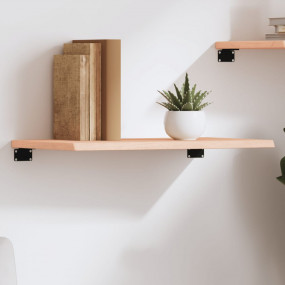 Wall Shelf Medium Brown Solid Oak Wood 23.6 x 11.8 x 0....