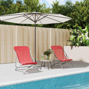 Beach Chair Red Powder-coated steel, Textilene Compact ...
