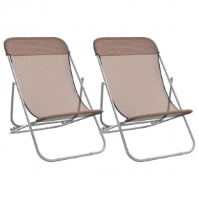 Beach Chair Brown Powder-coated steel, textilene Standa...