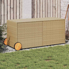 Garden Storage Box Mix Beige PE Rattan Large Garden Sto...