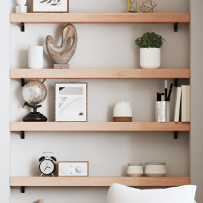 Wall Shelf Medium brown Solid oak wood (untreated)