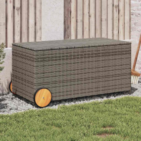 Garden Storage Box Grey PE rattan Large Garden Storage ...