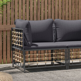 Garden Corner Sofa Dark Grey PE rattan Medium Modular